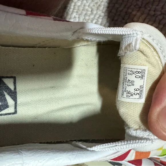 Vans Multicolor Checkered Slip-On Sneakers. M8/W9.5 - Picture 7 of 7